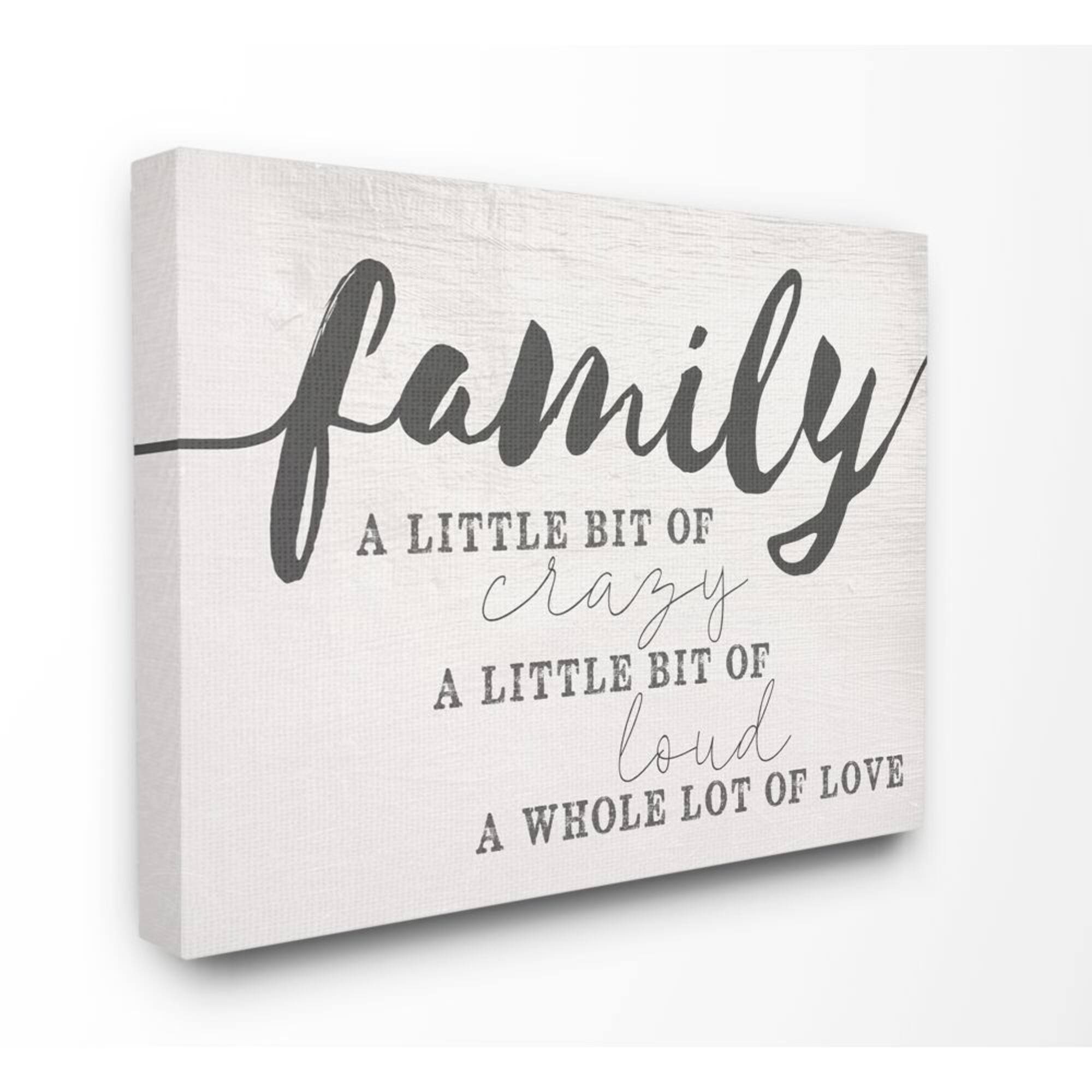 Stupell Industries Family Crazy Loud Love Canvas Wall Art
